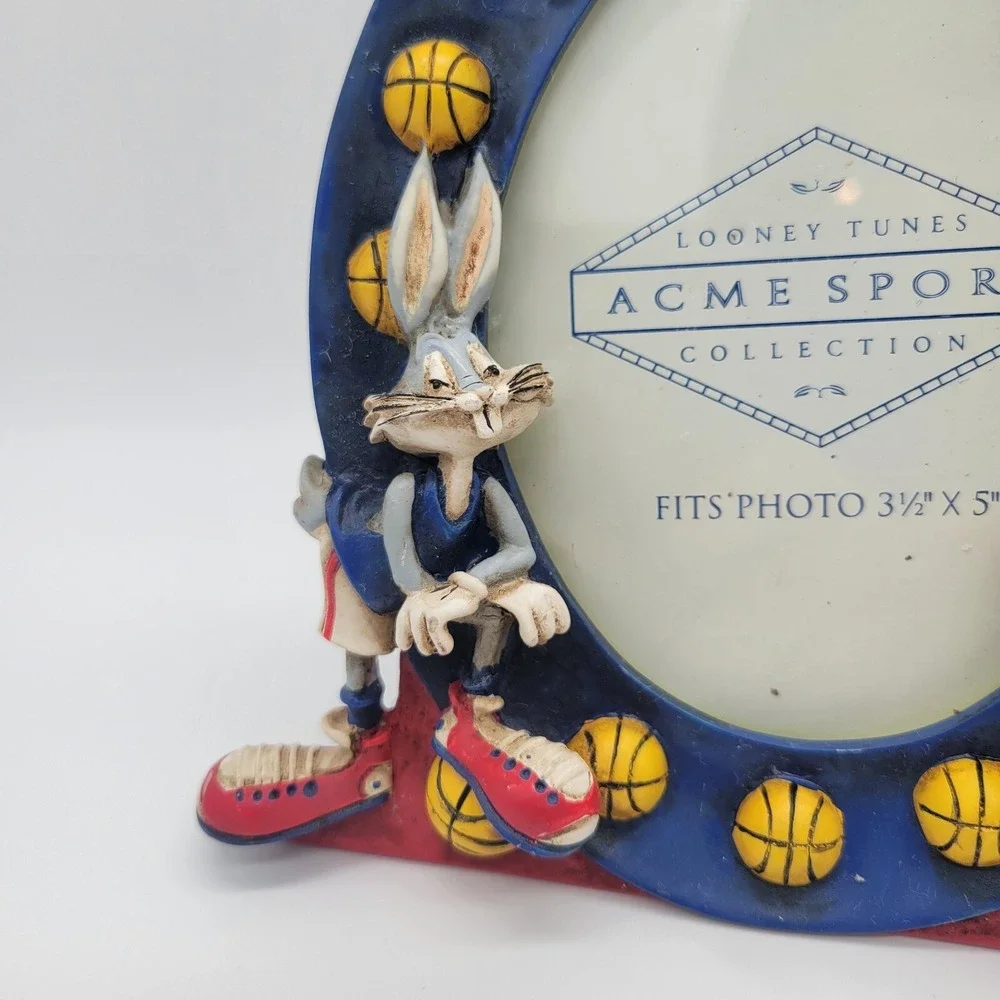 Vintage Looney Tunes Bugs Bunny & Daffy Duck Basketball Picture Frame Lot Of 2